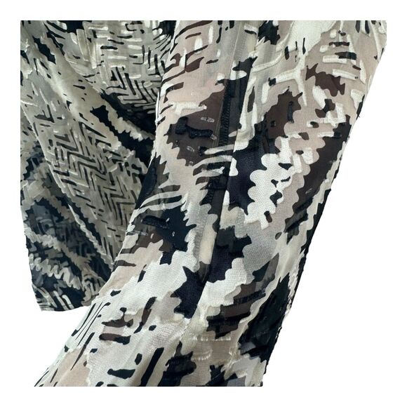 St John Sleeveless Blouse Womens Large Silk Cowl Neck Neutral Sheer Champagne - Picture 6 of 12